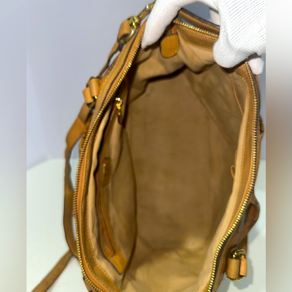 MCM VISETOS VINTAGE SHOULDER BAG COGNAC MEDIUM - Picture 9 of 15